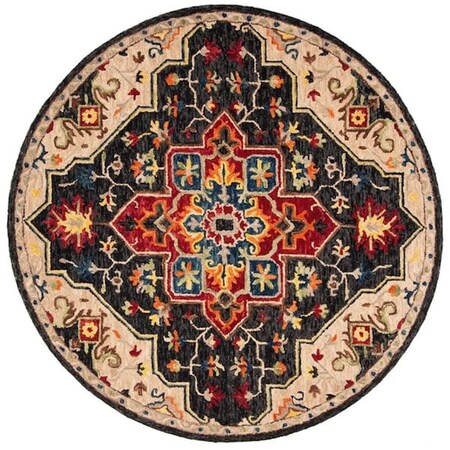 Safavieh 5 x 5 ft. Aspen Round Rug; Charcoal & Cream APN511H-5R